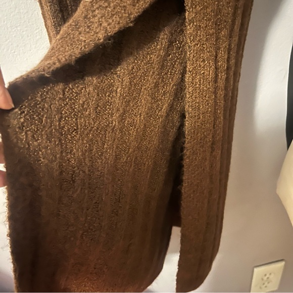 Asos Designs Brown Sweater Dress Turtle Neck Long Sleeve Knit Slit PT US 4 EU 36 - Picture 9 of 9